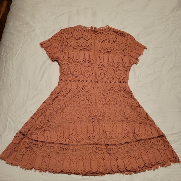 Altar'd State Peach Lace Dress Size S - Picture 2 of 3